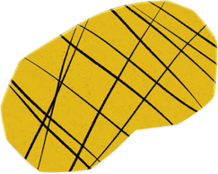 Scribbled Yellow and Black Paper Cut-out