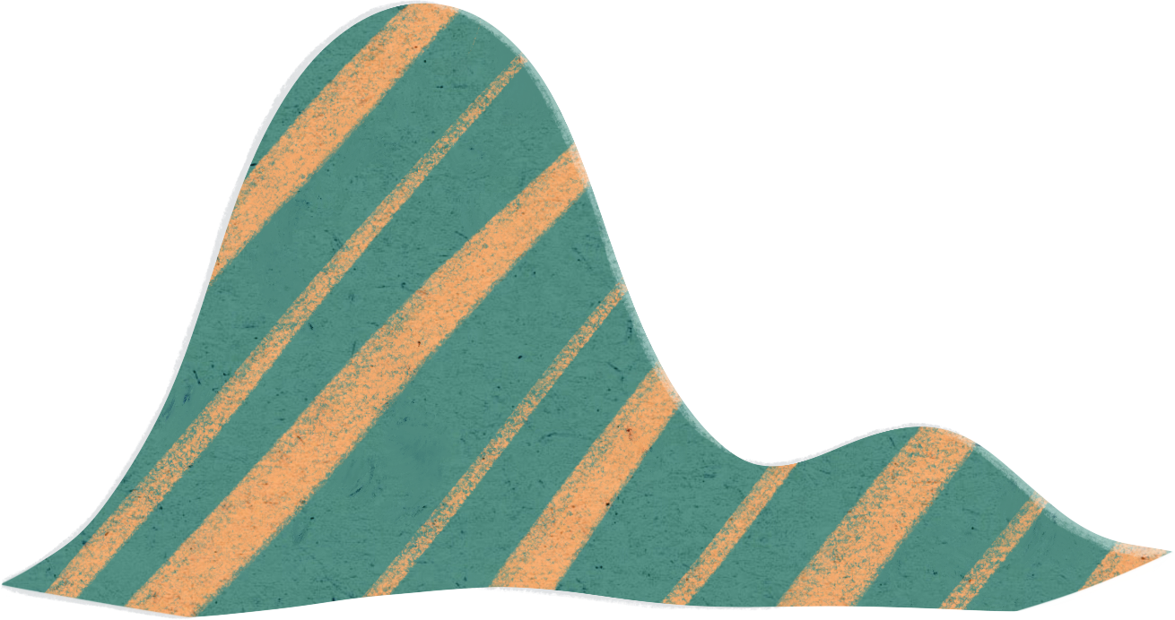 Scribbled Green and Yellow Striped Paper Cut-out